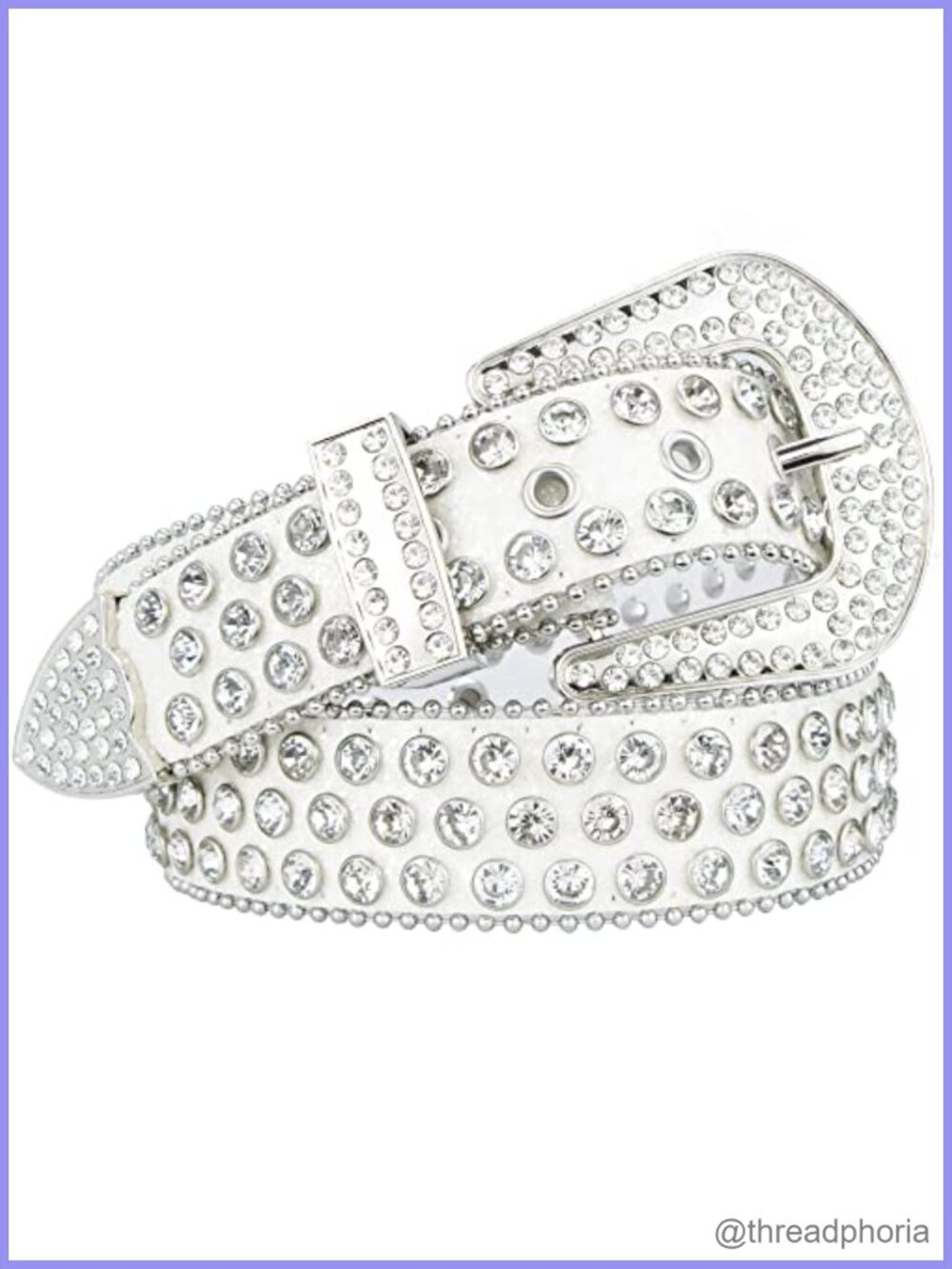 Women's Western Rhinestone Belt Faux Leather Bling Cowgirl 43.3in
